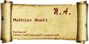 Mathisz Anett névjegykártya