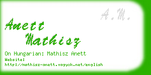 anett mathisz business card